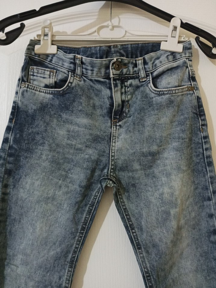 Erkek Çocuk Lacivert Gri Batik Desenli Denim Pantolon - Görsel 2