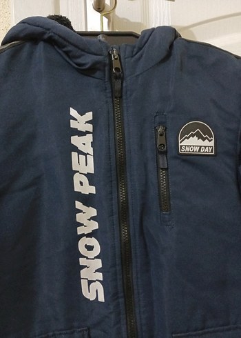 Koyu Mavi Erkek Çocuk Fermuarlı Mont - Görsel 2