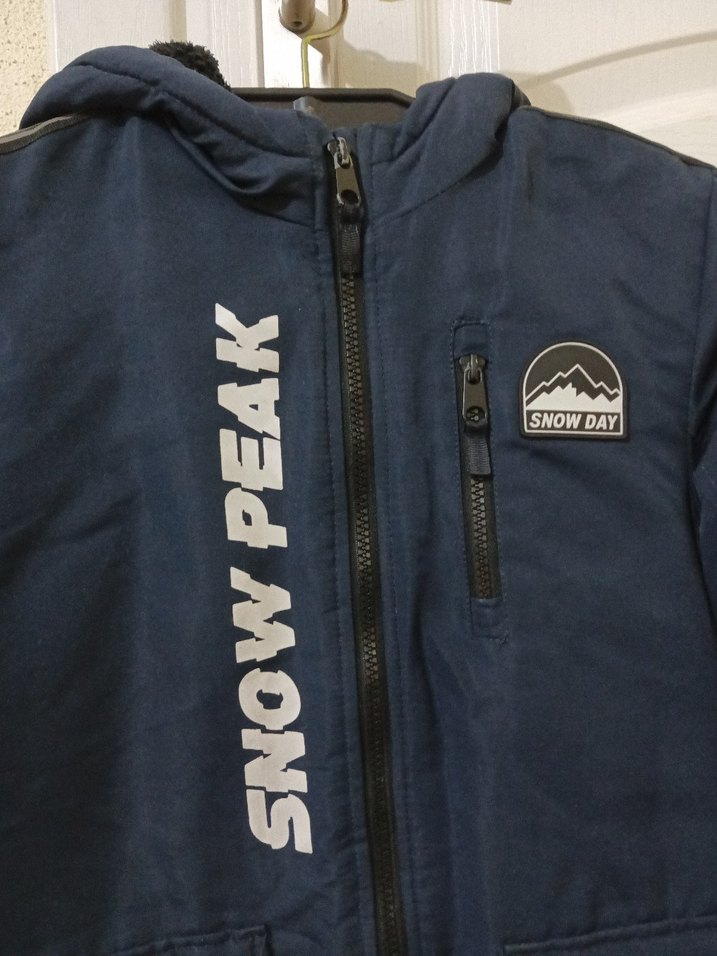 Koyu Mavi Erkek Çocuk Fermuarlı Mont - Görsel 2