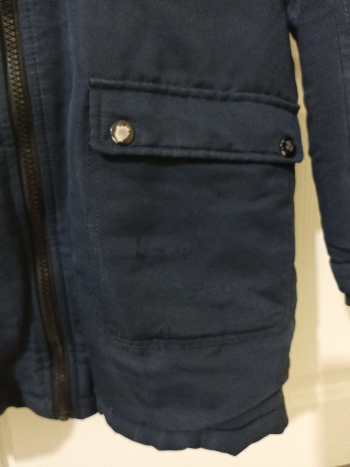 Koyu Mavi Erkek Çocuk Fermuarlı Mont - Görsel 4