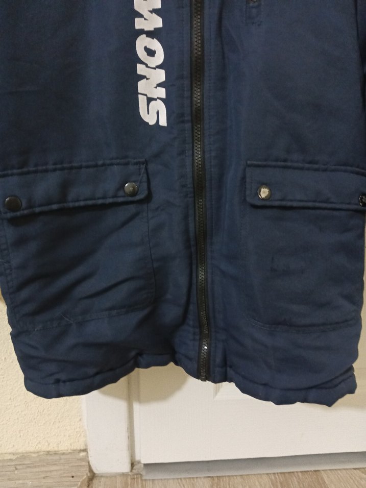 Koyu Mavi Erkek Çocuk Fermuarlı Mont - Görsel 3