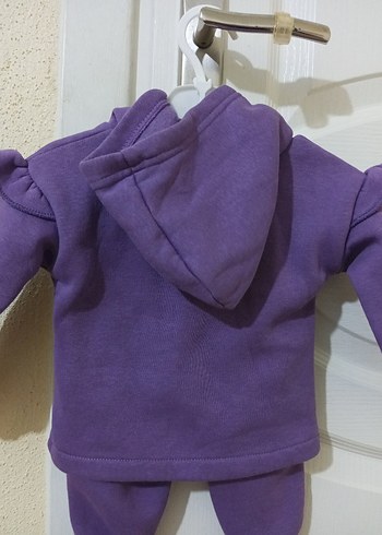6-9 Ay Mor Bebek Kız Uzun Kollu Takım - Görsel 6
