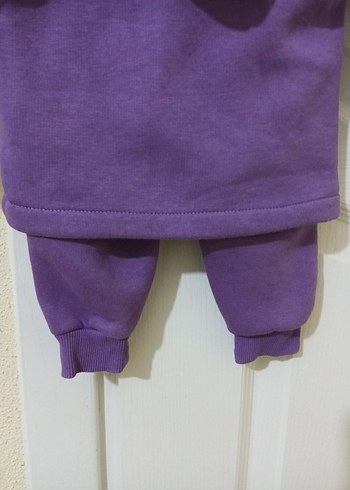 6-9 Ay Mor Bebek Kız Uzun Kollu Takım - Görsel 7