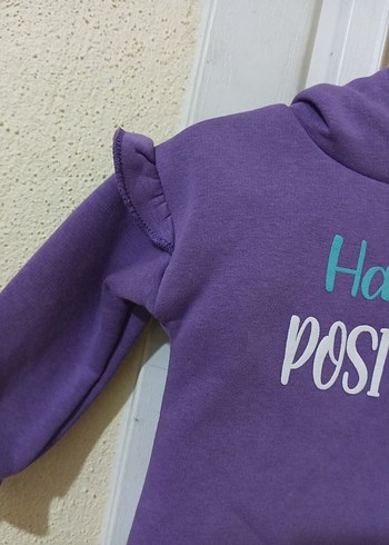 6-9 Ay Mor Bebek Kız Uzun Kollu Takım - Görsel 4