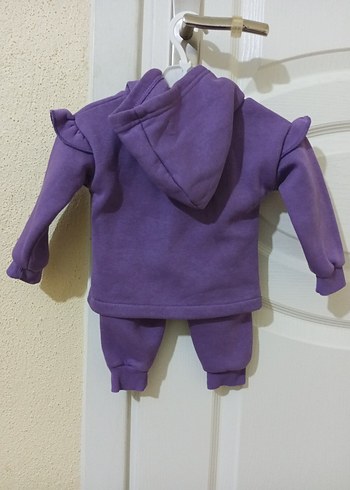 6-9 Ay Mor Bebek Kız Uzun Kollu Takım - Görsel 5