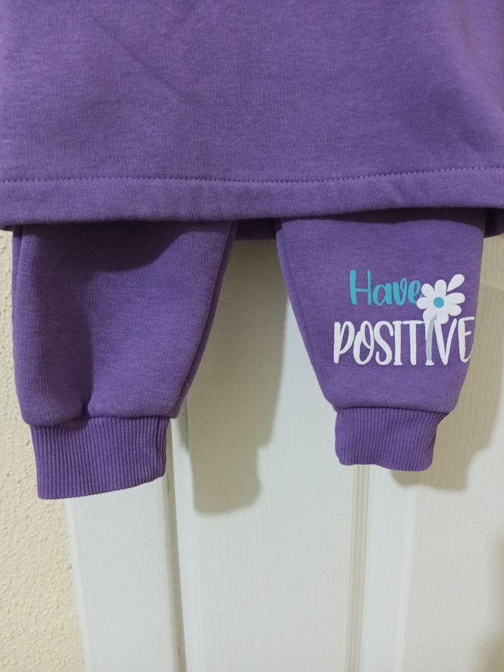 6-9 Ay Mor Bebek Kız Uzun Kollu Takım - Görsel 3