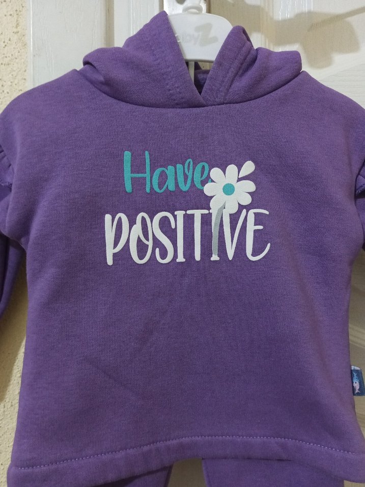 6-9 Ay Mor Bebek Kız Uzun Kollu Takım - Görsel 2