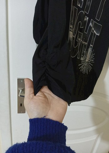 Payetli Siyah Uzun Kollu Tişört - Görsel 4