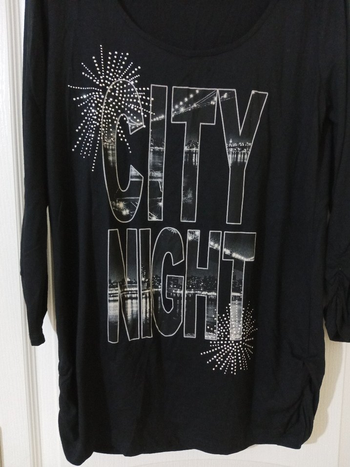 Payetli Siyah Uzun Kollu Tişört - Görsel 2