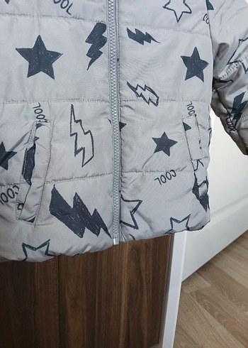 Gri Baskılı Erkek Çocuk Mont - Görsel 3