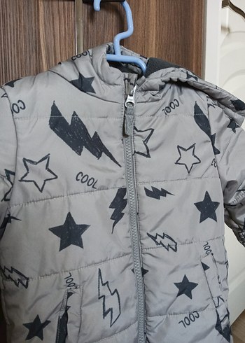 Gri Baskılı Erkek Çocuk Mont - Görsel 2