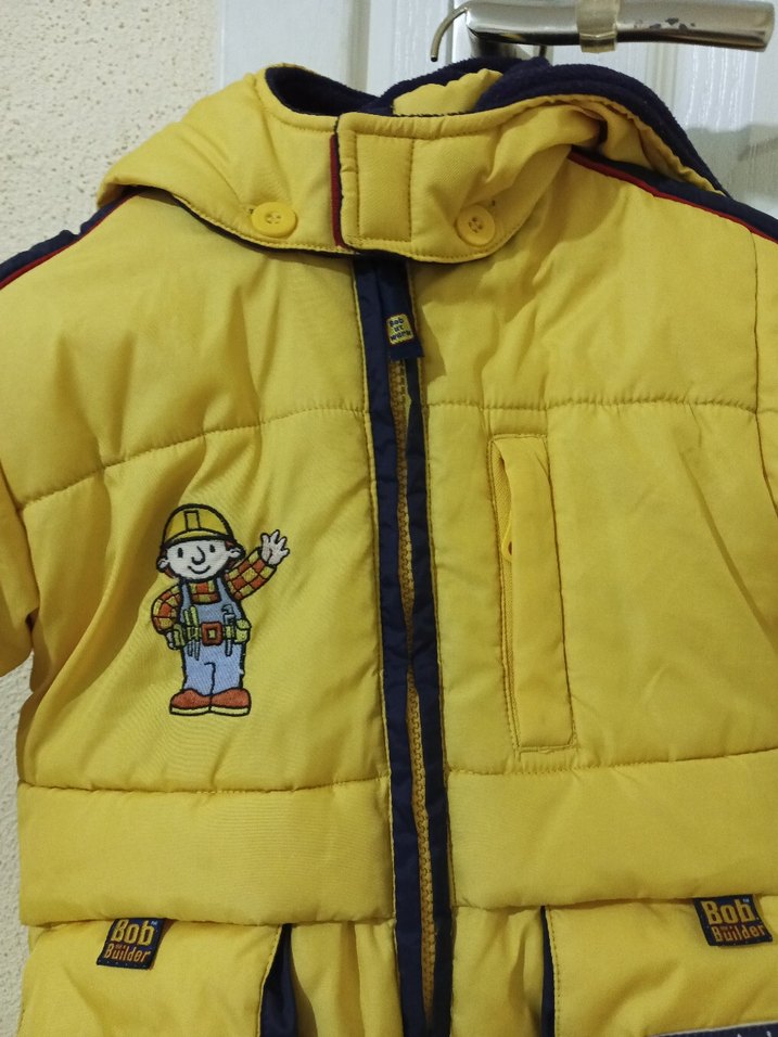 Sarı Bob Builder Desenli Erkek Çocuk Mont - Görsel 2