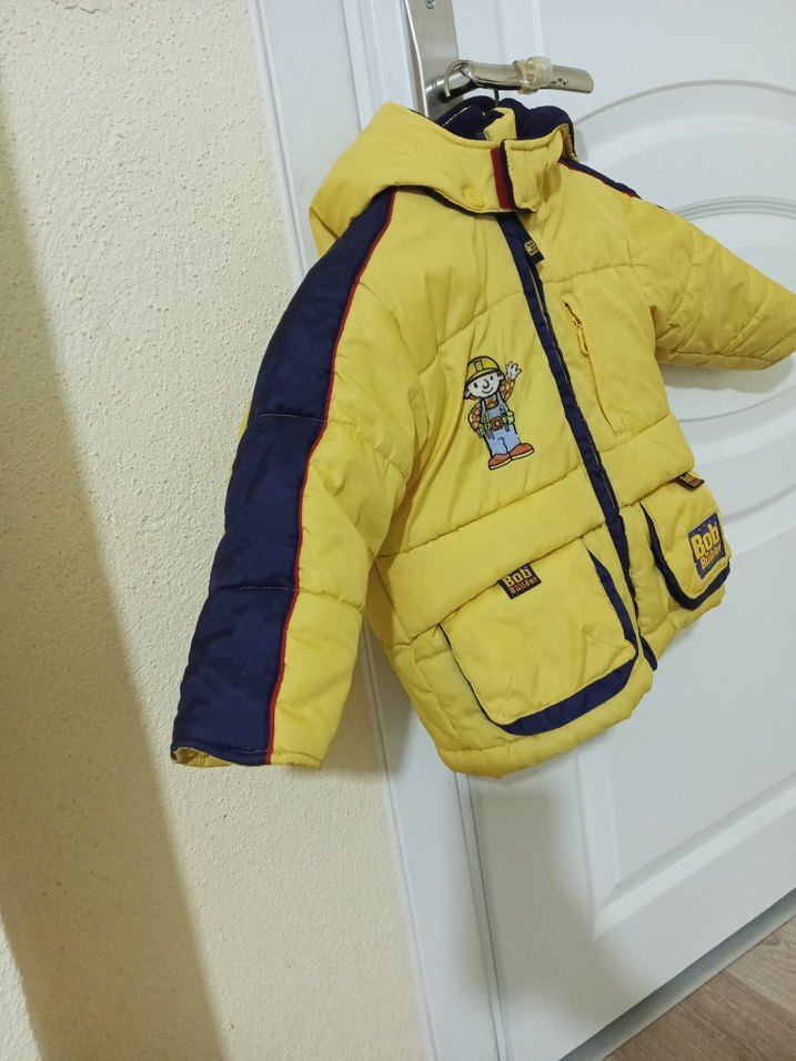 Sarı Bob Builder Desenli Erkek Çocuk Mont - Görsel 4