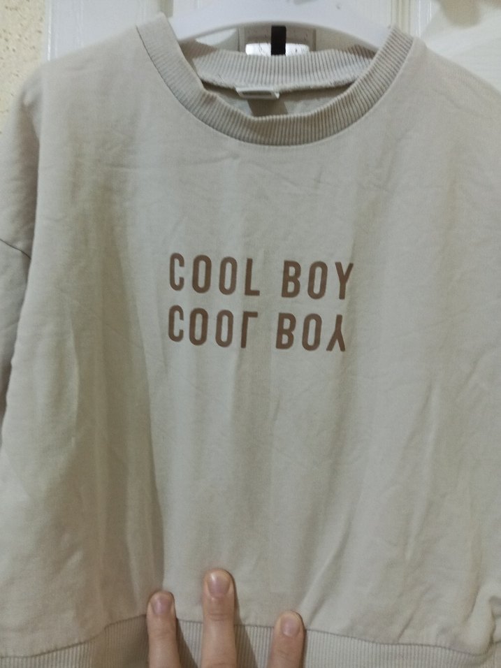 Bej Erkek Çocuk Uzun Kollu Sweatshirt - Görsel 2