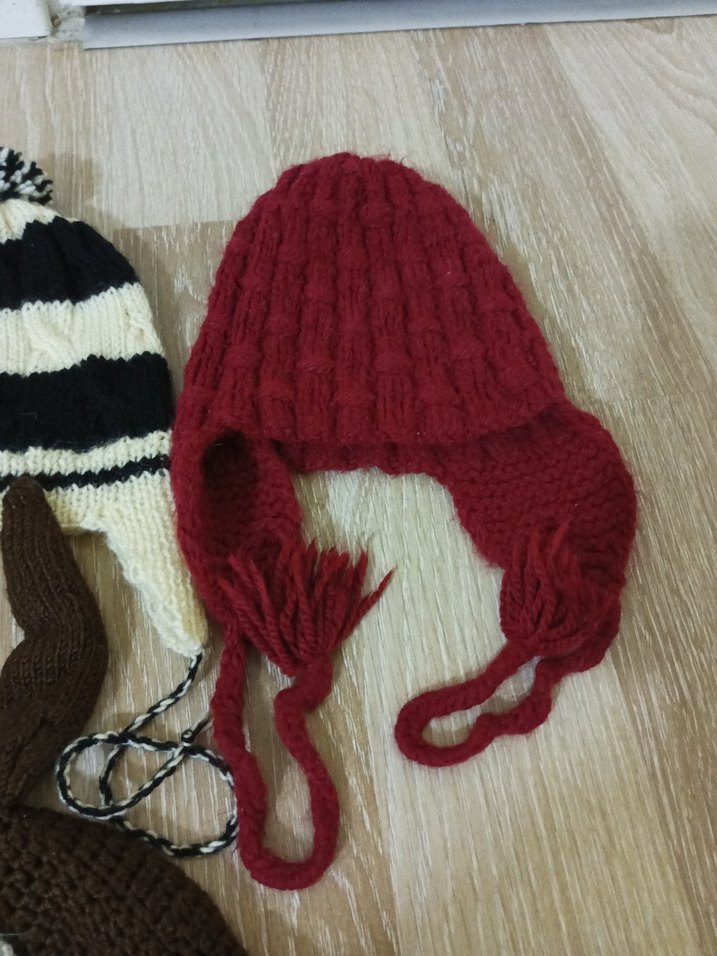 Çocuklar için Renkli Örgü Bere ve Şapka Seti - Görsel 4