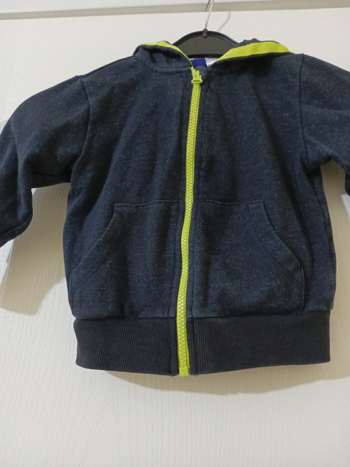 Kapüşonlu Erkek Çocuk Gri Fermuarlı Sweatshirt - Görsel 3