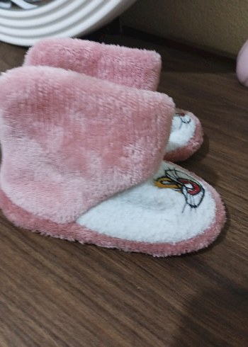 Kız Çocuk Pembe Nakışlı Sıcak Ev Terliği - Görsel 4