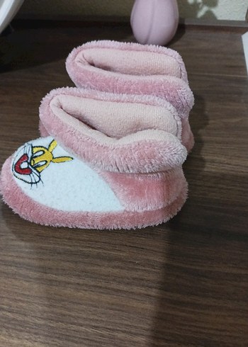 Kız Çocuk Pembe Nakışlı Sıcak Ev Terliği - Görsel 2