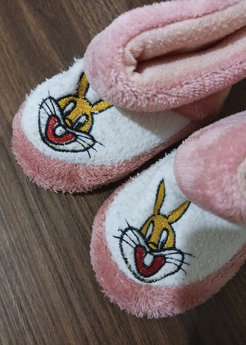 Kız Çocuk Pembe Nakışlı Sıcak Ev Terliği - Görsel 5