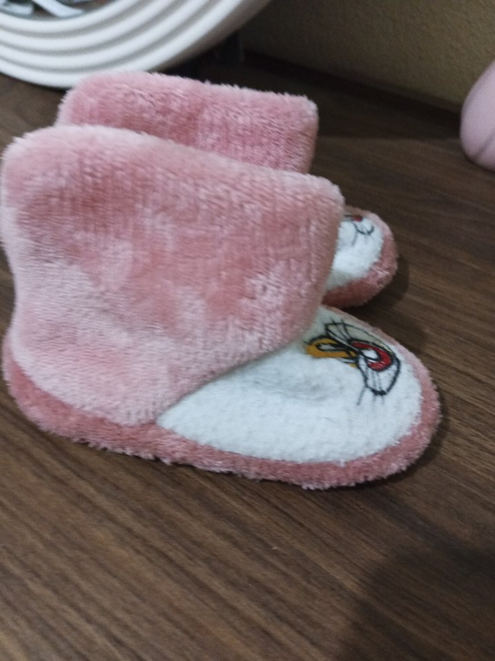 Kız Çocuk Pembe Nakışlı Sıcak Ev Terliği - Görsel 4