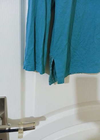 Turkuaz Bohem Nakışlı Uzun Kollu Bluz - Görsel 5