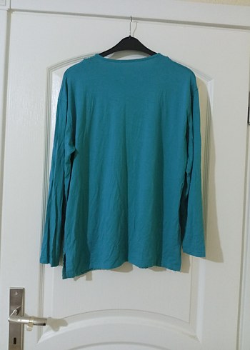 Turkuaz Bohem Nakışlı Uzun Kollu Bluz - Görsel 4