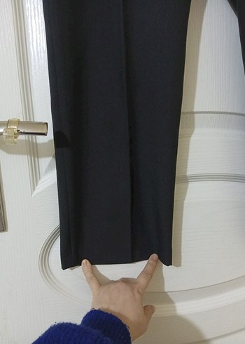 Füme Kemerli Keten Kadın Kumaş Pantolon - Görsel 3