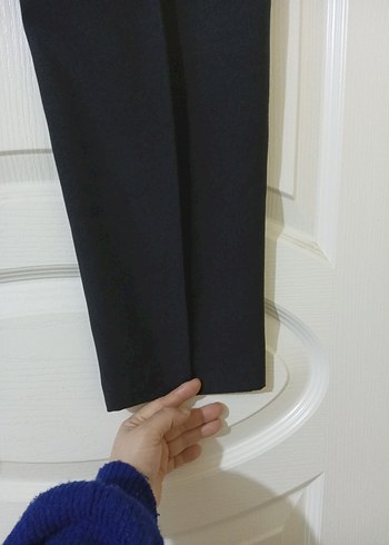 Füme Kemerli Keten Kadın Kumaş Pantolon - Görsel 7