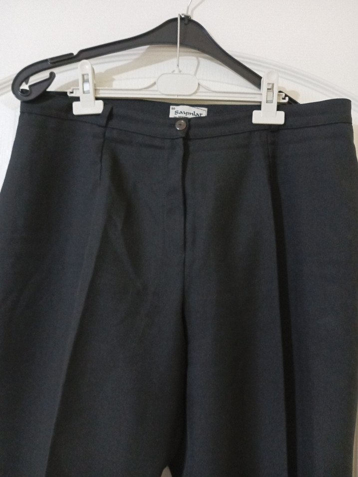 Füme Kemerli Keten Kadın Kumaş Pantolon - Görsel 2