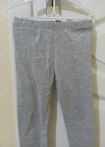 Kız Çocuk Gri Pamuklu Tayt - Görsel 2