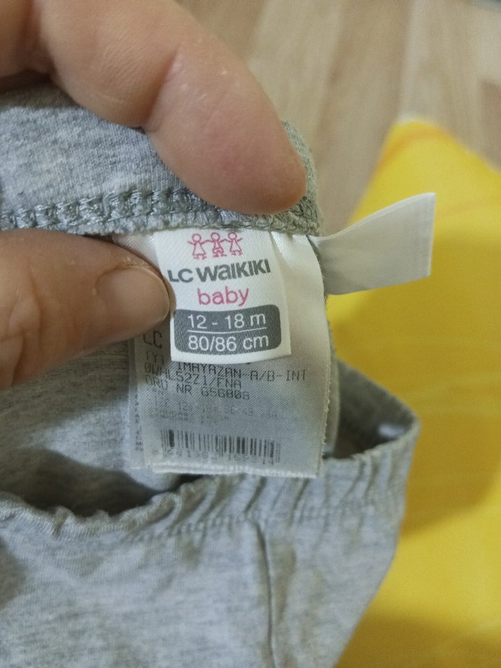 Kız Çocuk Gri Pamuklu Tayt - Görsel 4