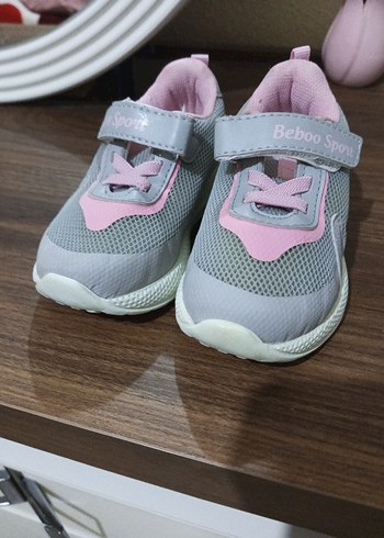 Kız Çocuk Gri Pembe Spor Ayakkabı - Görsel 2