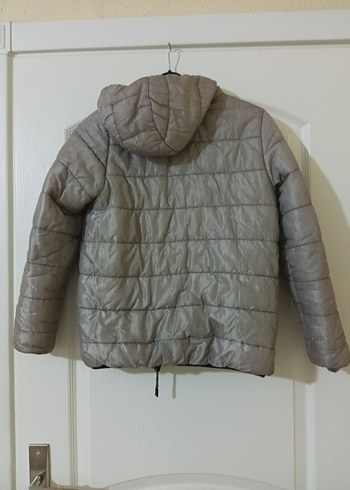 Gri Kapüşonlu Çocuk Mont - Görsel 7