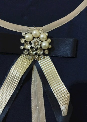 Mavi Saten Uzun Kollu Bluz - Görsel 4