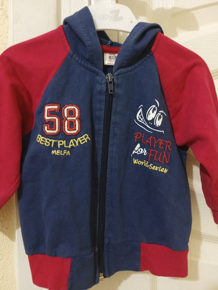 Kapüşonlu Erkek Çocuk Renkli Fermuarlı Sweatshirt - Görsel 2