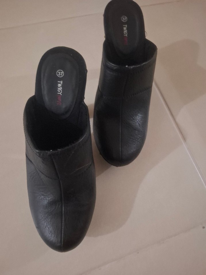 Siyah Desenli Platform Topuklu Kadın Terlik - Görsel 2