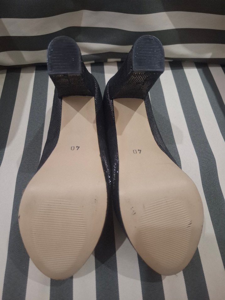 Gri Yılan Desenli Platform Topuklu Kadın Ayakkabı - Görsel 3