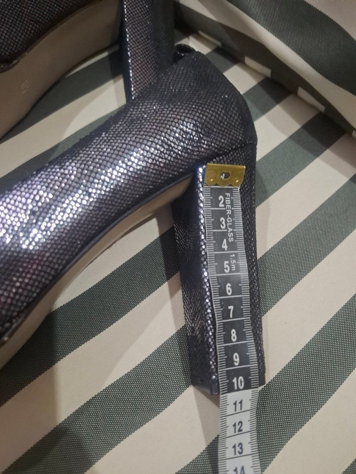 Gri Yılan Desenli Platform Topuklu Kadın Ayakkabı - Görsel 5