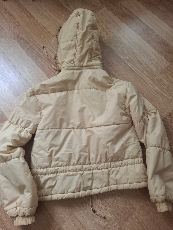 Kadın Bej Mini Kısa Sıcak Kış Montu #adilışık - Görsel 2