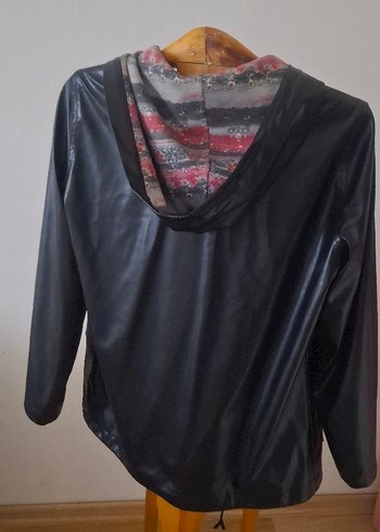 Kadın Siyah Deri Uzun Kollu Ceket - Görsel 2