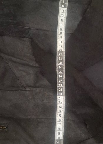 Drapeli Siyah Süet Kadın Deri Ceket - Görsel 6