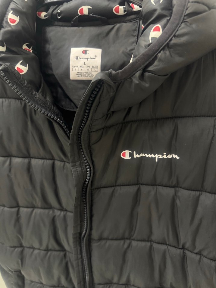 champion Kapüşonlu Siyah Erkek Çocuk Mont - Görsel 2