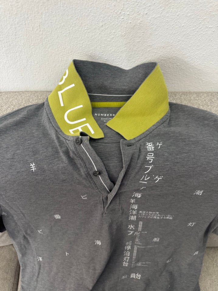 Gri Baskılı Erkek Polo Tişört - Görsel 5