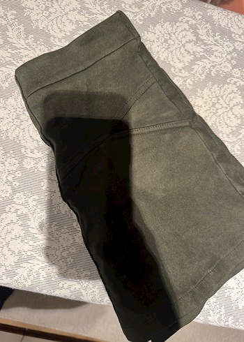 Düğmeli Kız çocuk Mini Süet şort etek - Görsel 2