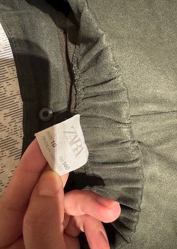 Düğmeli Kız çocuk Mini Süet şort etek - Görsel 3