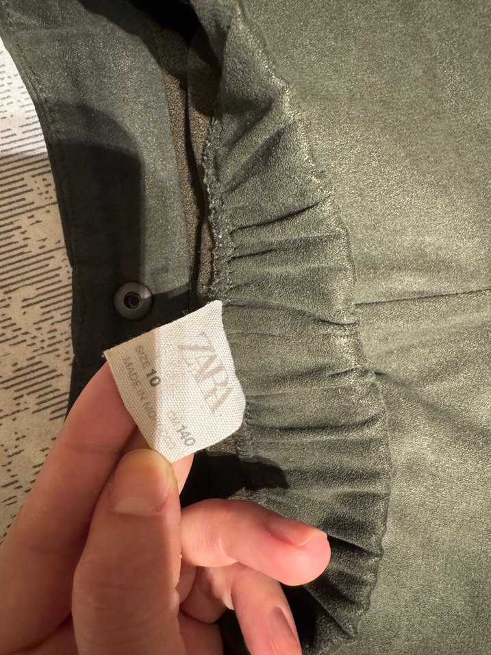 Düğmeli Kız çocuk Mini Süet şort etek - Görsel 3