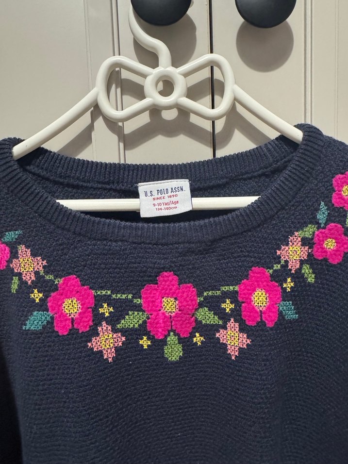 Nakışlı Lacivert Kadın Triko Kazak - Görsel 2