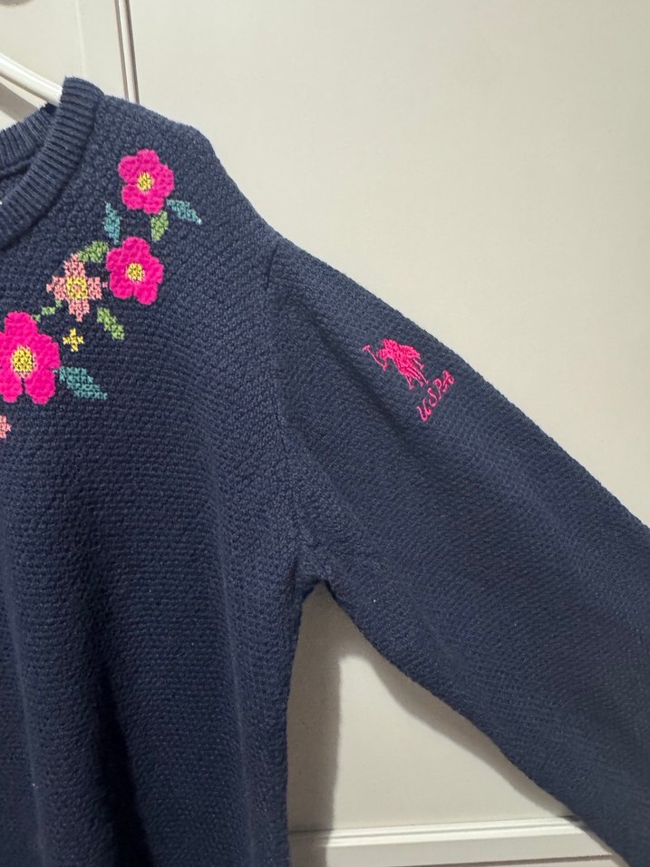 Nakışlı Lacivert Kadın Triko Kazak - Görsel 4