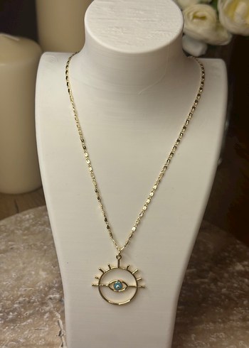 Altın Renkli Uzun Zincir Detaylı Bohem Kolye - Görsel 2