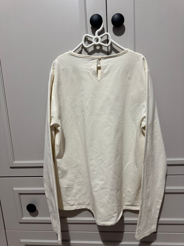 Dantel Detaylı Uzun Kollu Beyaz Keten Bluz - Görsel 5